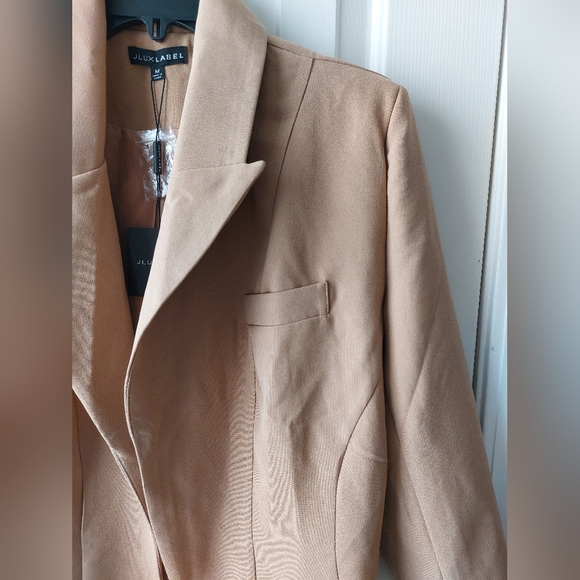 JLUXLABEL - NWT Women's Tan/Beige Suit Jacket Business Blazer - Picture 4 of 13